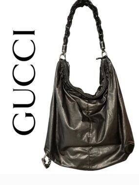 Gucci Black Leather Galaxy X Large  Hobo Bag